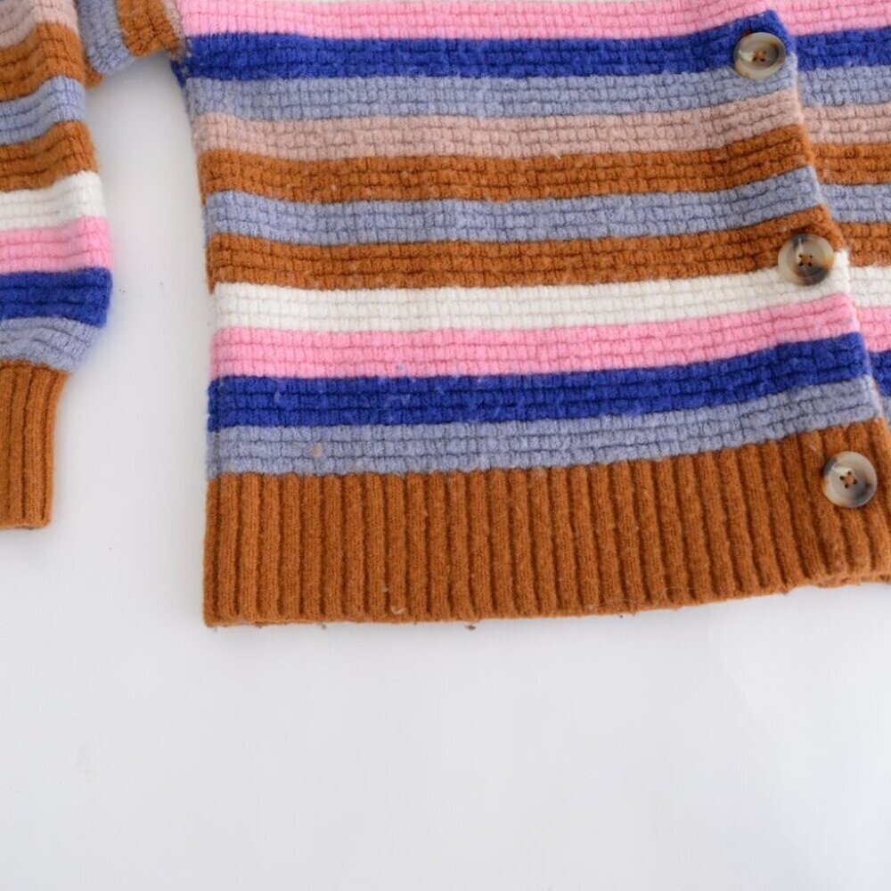 Madewell Striped Cardigan in Brown, Blue, Pink, Lavender, White - Picture 8 of 10